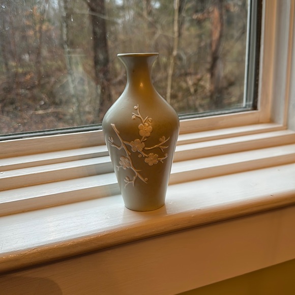 Vintage Spode Cherry Blossom Design Vase Copeland England greenPorcelain - Picture 1 of 8